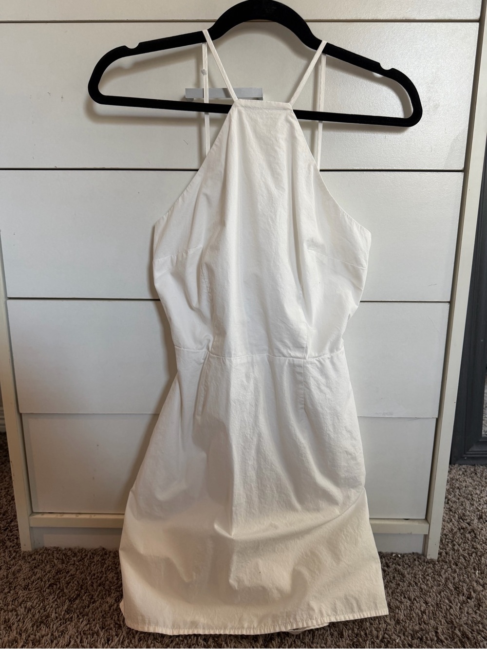 White Halter-Neck Summer Dress